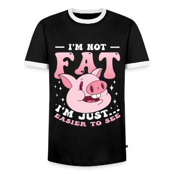 I am not fat, diet sarcastically overweight - Men's Ringer Shirt - black/white - Front - AI Model Female 172 light (172cm) & AI Model Male 178 light (178cm)