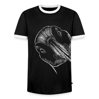 Witziger Vogel Papageientaucher - Männer Kontrast-T-Shirt - Schwarz/Weiß - Vorne - AI Model Female 172 light (172cm) & AI Model Male 178 light (178cm)