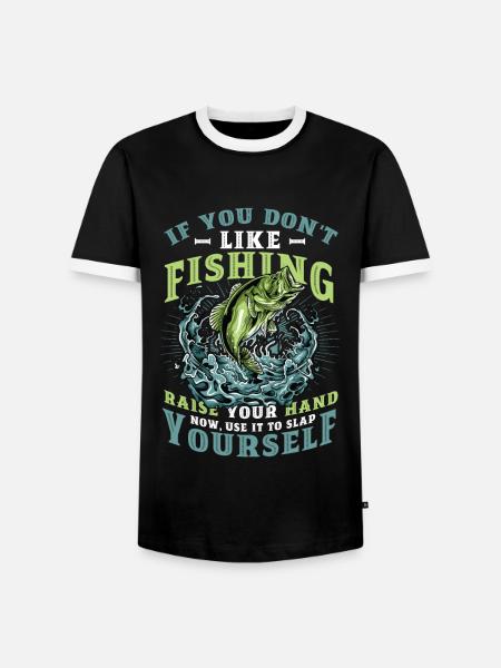 Lustiger Angelspruch Fischer - Männer Kontrast-T-Shirt - Schwarz/Weiß