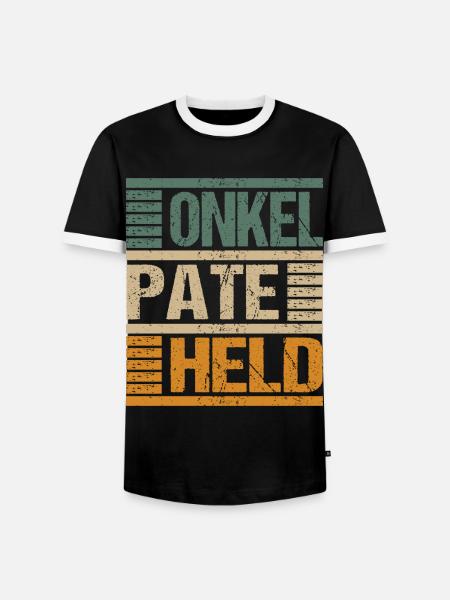 Onkel Pate Held - Männer Kontrast-T-Shirt - Schwarz/Weiß