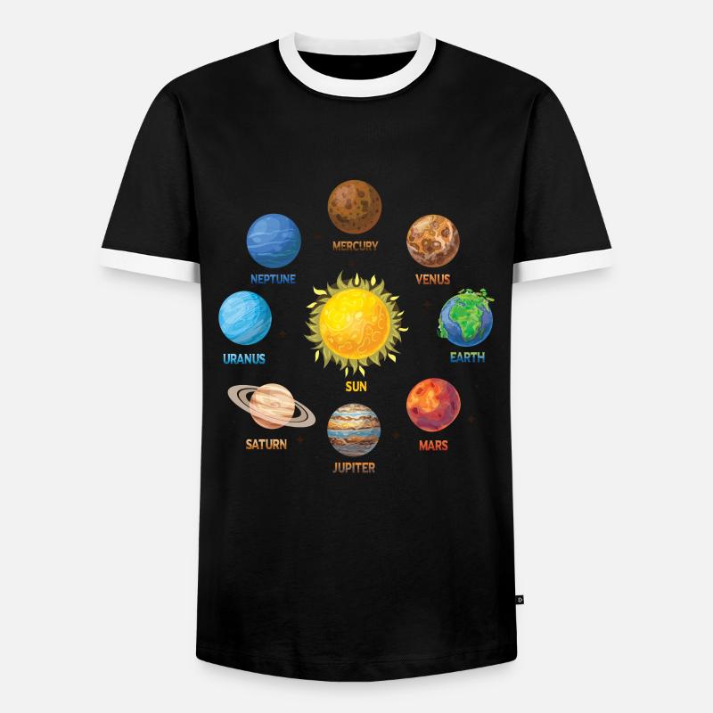 Planet Solar System - Men's Ringer Shirt - black/white