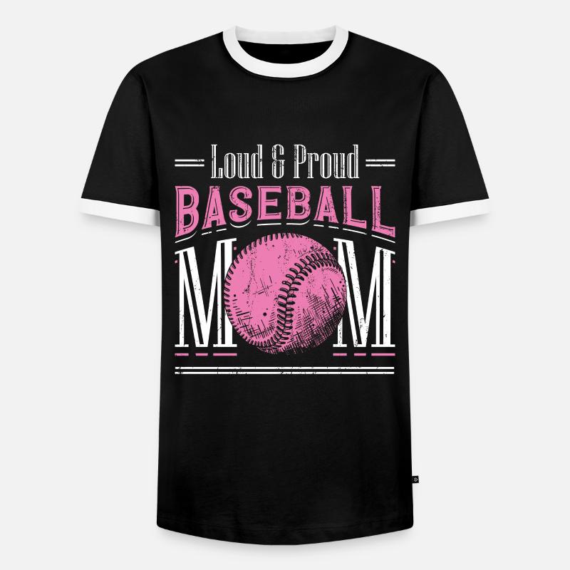 Laut und stolzer Baseball-Mutter - Männer Kontrast-T-Shirt - Schwarz/Weiß