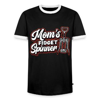 Mom's Fidget Spinner ladies, wine lovers. - Men's Ringer Shirt - black/white - Front - AI Model Female 172 light (172cm) & AI Model Male 178 light (178cm)