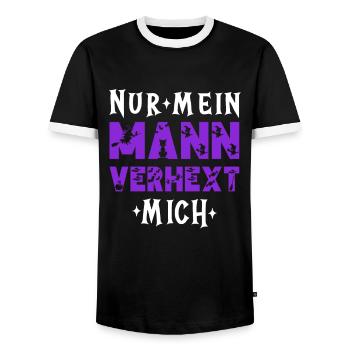 Lustiger Hexe Hexen Halloween Spruch - Männer Kontrast-T-Shirt - Schwarz/Weiß - Vorne - AI Model Female 172 light (172cm) & AI Model Male 178 light (178cm)