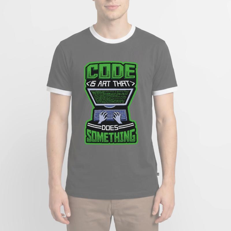 Code is an art that does something programming Men's Ringer Shirt