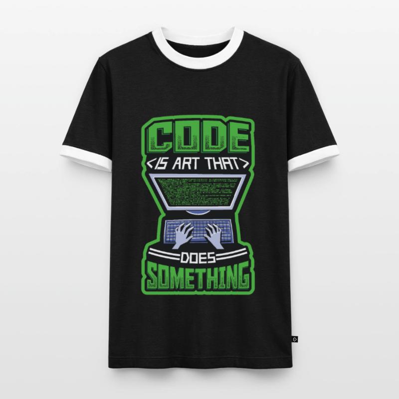 Code is an art that does something programming Men's Ringer Shirt