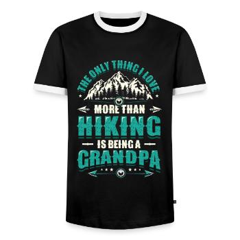 Mountain wandering grandpa. - Men's Ringer Shirt - black/white - Front - AI Model Female 172 light (172cm) & AI Model Male 178 light (178cm)