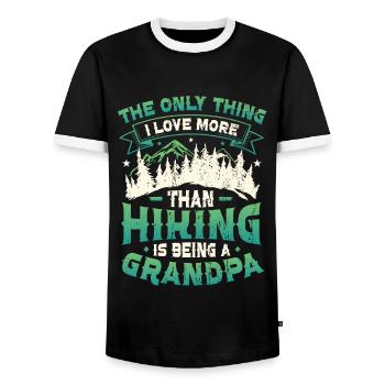 Mountain wandering grandpa. - Men's Ringer Shirt - black/white - Front - AI Model Female 172 light (172cm) & AI Model Male 178 light (178cm)