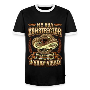 C’est de moi que vous devriez vous inquiéter. - T-shirt contrasté Homme - noir/blanc - Devant - AI Model Female 172 light (172cm) & AI Model Male 178 light (178cm)