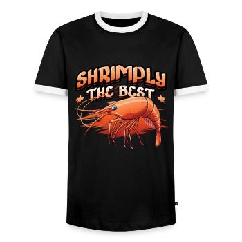 Shrimply Die Besten Meeresfrüchte Essen Shrimps - Männer Kontrast-T-Shirt - Schwarz/Weiß - Vorne - AI Model Female 172 light (172cm) & AI Model Male 178 light (178cm)