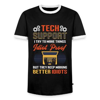 Essayez de rendre les choses infaillibles - T-shirt contrasté Homme - noir/blanc - Devant - AI Model Female 172 light (172cm) & AI Model Male 178 light (178cm)
