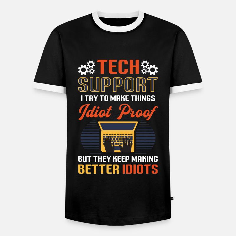 Try to make things foolproof - Men's Ringer Shirt - black/white