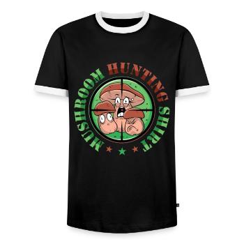 Chasse aux champignons cueilleurs de champignons - T-shirt contrasté Homme - noir/blanc - Devant - AI Model Female 172 light (172cm) & AI Model Male 178 light (178cm)