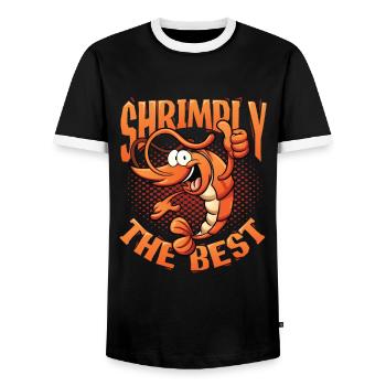 Shrimply Die Besten Meeresfrüchte Essen Shrimps - Männer Kontrast-T-Shirt - Schwarz/Weiß - Vorne - AI Model Female 172 light (172cm) & AI Model Male 178 light (178cm)