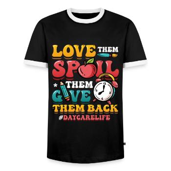 Aimez-les gâtés, elle leur rend Kita-leben - T-shirt contrasté Homme - noir/blanc - Devant - AI Model Female 172 light (172cm) & AI Model Male 178 light (178cm)