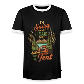 Je suis désolé pour ce que j’ai dit - T-shirt contrasté Homme - noir/blanc - Devant - AI Model Female 172 light (172cm) & AI Model Male 178 light (178cm)