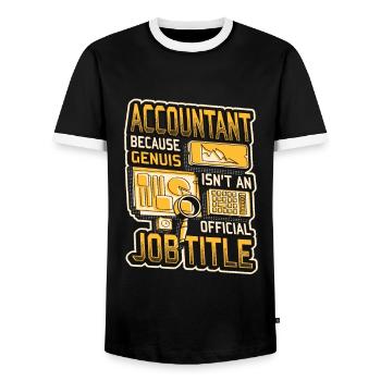 Accountant genius is not an official - Men's Ringer Shirt - black/white - Front - AI Model Female 172 light (172cm) & AI Model Male 178 light (178cm)