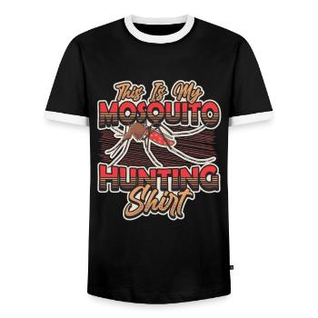 C’est ma chasse aux moustiques. - T-shirt contrasté Homme - noir/blanc - Devant - AI Model Female 172 light (172cm) & AI Model Male 178 light (178cm)