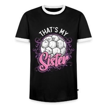 Das Ist Meine Schwester Bruder-schwester-fußball - Männer Kontrast-T-Shirt - Schwarz/Weiß - Vorne - AI Model Female 172 light (172cm) & AI Model Male 178 light (178cm)