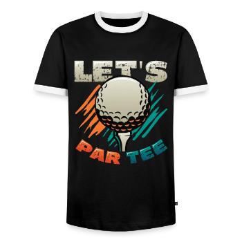 Lets Par Tee Golfer Funny Golf Club - Männer Kontrast-T-Shirt - Schwarz/Weiß - Vorne - AI Model Female 172 light (172cm) & AI Model Male 178 light (178cm)