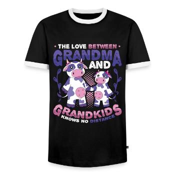 Auf Wiedersehen Und Abschied, Umzugsgroßmutter - Männer Kontrast-T-Shirt - Schwarz/Weiß - Vorne - AI Model Female 172 light (172cm) & AI Model Male 178 light (178cm)