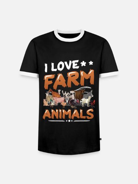 Ich Liebe Bauernhoftiere, Kinderbauernhof - Männer Kontrast-T-Shirt - Schwarz/Weiß