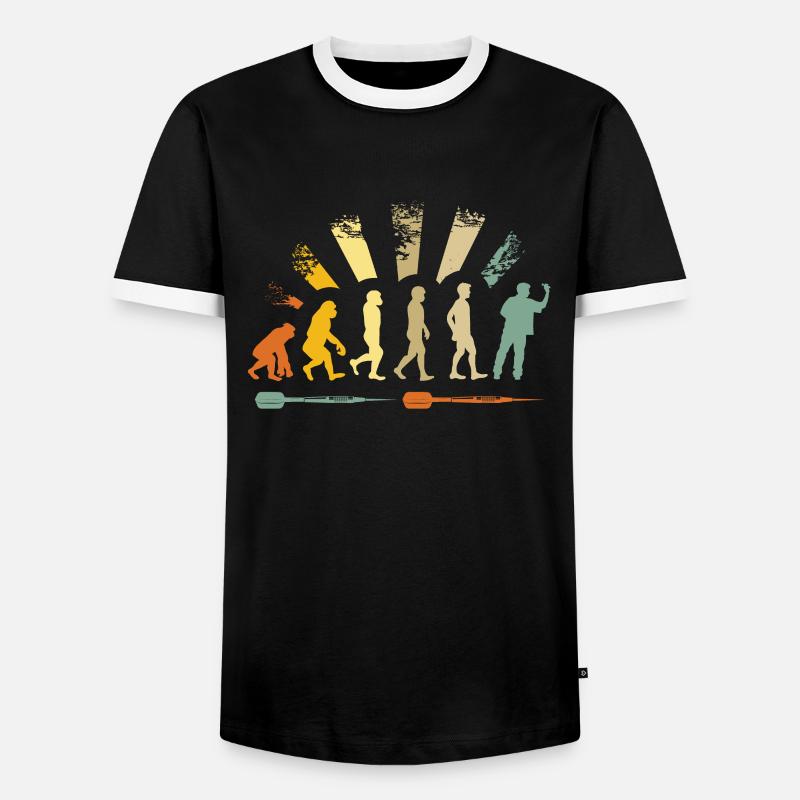 Dartspieler Evolution Dartscheibe - Männer Kontrast-T-Shirt - Schwarz/Weiß