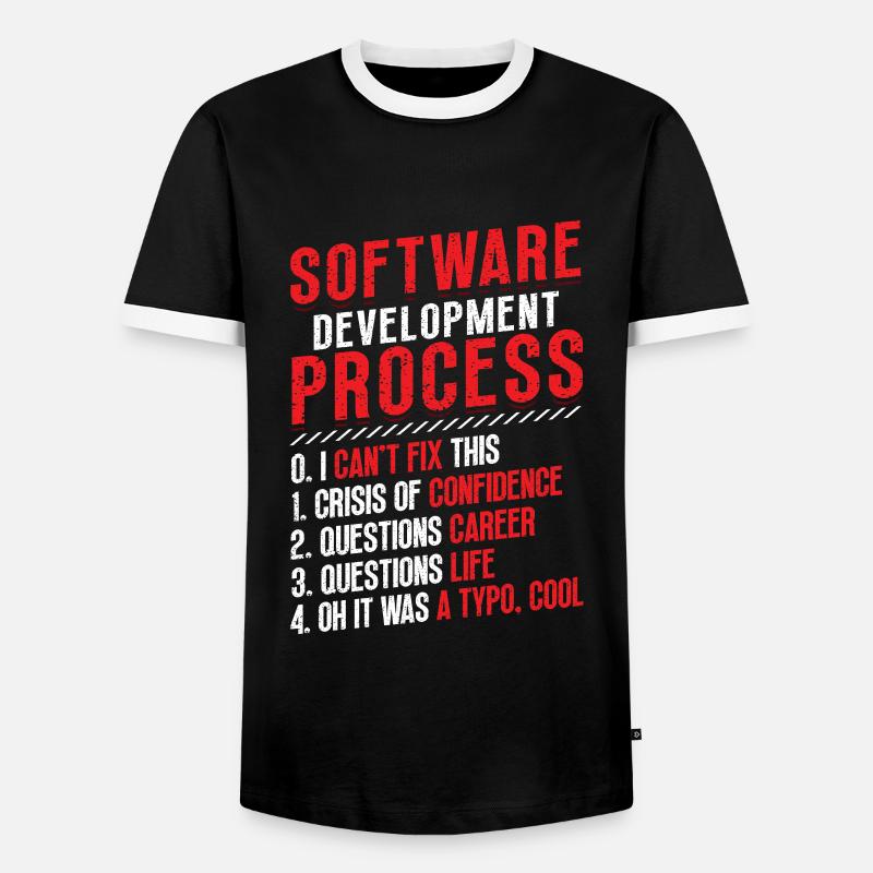 Software-Entwicklungsprozess, Programmierung - Männer Kontrast-T-Shirt - Schwarz/Weiß