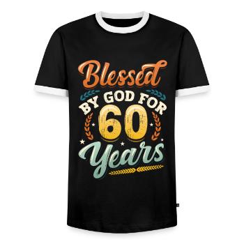 Von Gott Gesegnete Ordensleute Seit 60 Jahren - Männer Kontrast-T-Shirt - Schwarz/Weiß - Vorne - AI Model Female 172 light (172cm) & AI Model Male 178 light (178cm)