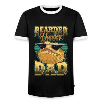 Best Bearded Dragon Dad Ever - Men's Ringer Shirt - black/white - Front - AI Model Female 172 light (172cm) & AI Model Male 178 light (178cm)