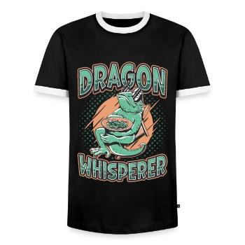 Bartagamenflüsterer, Reptilienliebhaber - Männer Kontrast-T-Shirt - Schwarz/Weiß - Vorne - AI Model Female 172 light (172cm) & AI Model Male 178 light (178cm)