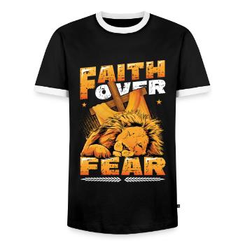 C’est dans mon ADN, la Bible, l’Église, les religieux chrétiens - T-shirt contrasté Homme - noir/blanc - Devant - AI Model Female 172 light (172cm) & AI Model Male 178 light (178cm)