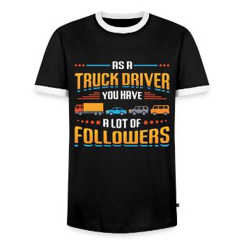 Lkw-fahrer Haben Eine Menge Anhänger - Männer Kontrast-T-Shirt - Schwarz/Weiß - Vorne - AI Model Female 172 light (172cm) & AI Model Male 178 light (178cm)