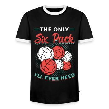 The only six-pack I'll ever need - Men's Ringer Shirt - black/white - Front - AI Model Female 172 light (172cm) & AI Model Male 178 light (178cm)