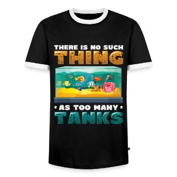 Il n’y a pas de poisson dans trop d’aquariums - T-shirt contrasté Homme - noir/blanc - Devant - AI Model Female 172 light (172cm) & AI Model Male 178 light (178cm)