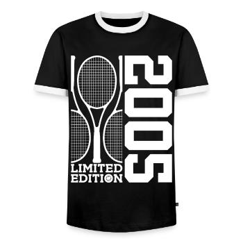ÉDITION LIMITÉE 2005 TENNIS 21E ANNIVERSAIRE - T-shirt contrasté Homme - noir/blanc - Devant - AI Model Female 172 light (172cm) & AI Model Male 178 light (178cm)