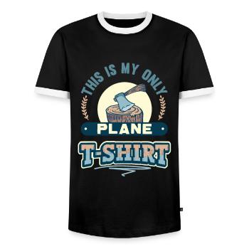Charpentier - c’est mon seul outil - T-shirt contrasté Homme - noir/blanc - Devant - AI Model Female 172 light (172cm) & AI Model Male 178 light (178cm)