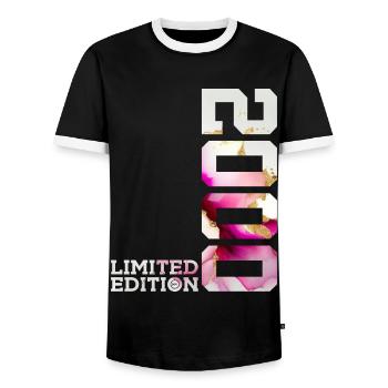 26E ANNIVERSAIRE 26 ANS ÉDITION LIMITÉE 2000 - T-shirt contrasté Homme - noir/blanc - Devant - AI Model Female 172 light (172cm) & AI Model Male 178 light (178cm)