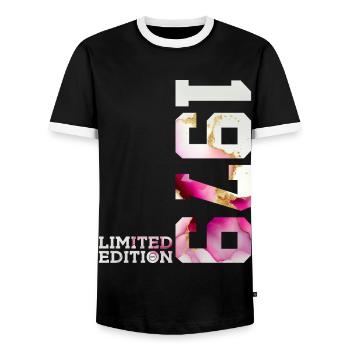 47TH BIRTHDAY 47 YEARS LIMITED EDITION 1979 - Men's Ringer Shirt - black/white - Front - AI Model Female 172 light (172cm) & AI Model Male 178 light (178cm)