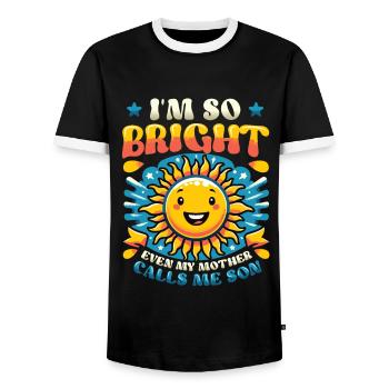 Funny Pun Son Sun Humorous Sayings - Men's Ringer Shirt - black/white - Front - AI Model Female 172 light (172cm) & AI Model Male 178 light (178cm)