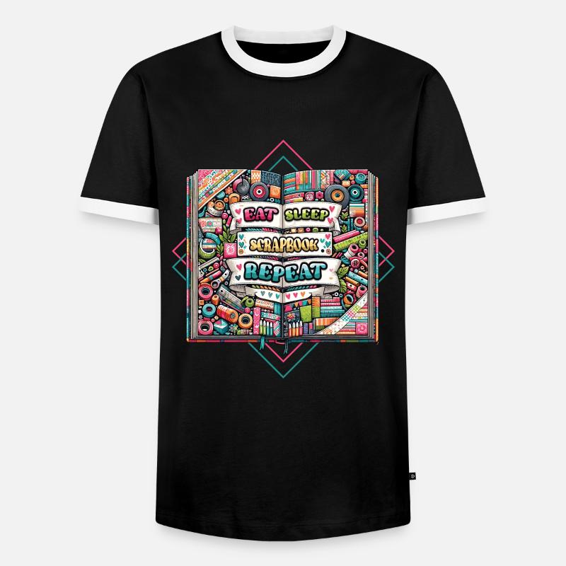 Mädchen Scrapbooking Enthusiast Scrapbook - Männer Kontrast-T-Shirt - Schwarz/Weiß