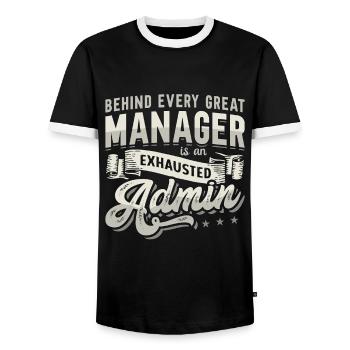 L’assistant administratif derrière chaque excellent employé de bureau - T-shirt contrasté Homme - noir/blanc - Devant - AI Model Female 172 light (172cm) & AI Model Male 178 light (178cm)