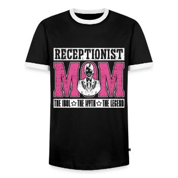 Receptionist Mom The Idol The Myth Vet Secretary - Männer Kontrast-T-Shirt - Schwarz/Weiß - Vorne - AI Model Female 172 light (172cm) & AI Model Male 178 light (178cm)