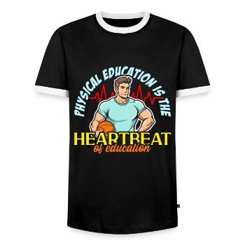 L’instructeur d’éducation physique est l’entraîneur de gymnase - T-shirt contrasté Homme - noir/blanc - Devant - AI Model Female 172 light (172cm) & AI Model Male 178 light (178cm)