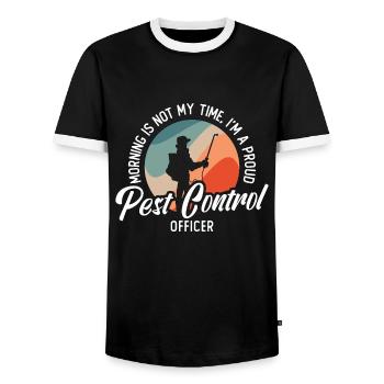 Pest Control Morning Is Not My Time Control Worker - Männer Kontrast-T-Shirt - Schwarz/Weiß - Vorne - AI Model Female 172 light (172cm) & AI Model Male 178 light (178cm)