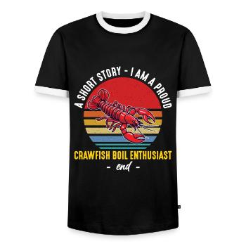 Crawfish Boil A Short Story I Am A Cajun Crawfish - Men's Ringer Shirt - black/white - Front - AI Model Female 172 light (172cm) & AI Model Male 178 light (178cm)