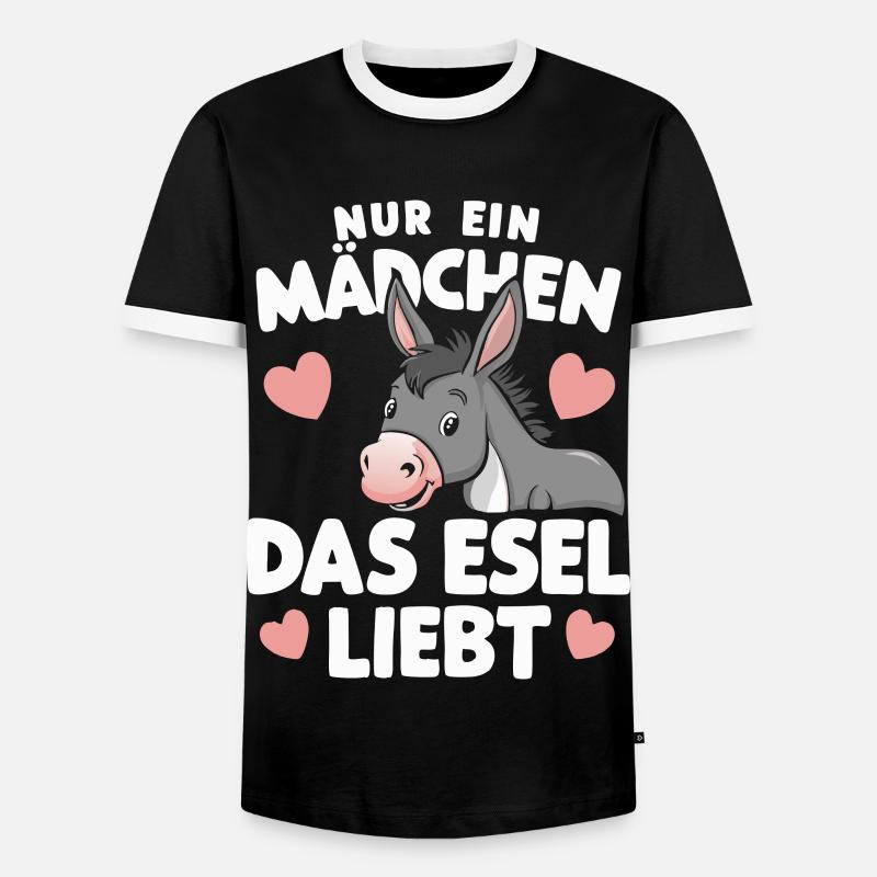 Esel Eselchen Maultier Muli - Männer Kontrast-T-Shirt - Schwarz/Weiß