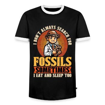 Chasseur de fossiles Je ne cherche pas toujours en archéologie - T-shirt contrasté Homme - noir/blanc - Devant - AI Model Female 172 light (172cm) & AI Model Male 178 light (178cm)