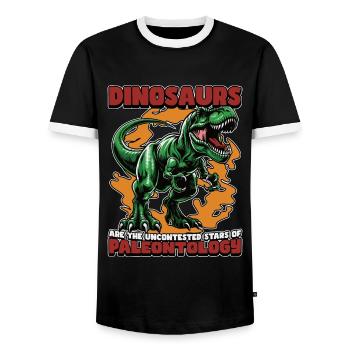 Paléontologie Les dinosaures sont les collectionneurs de fossiles - T-shirt contrasté Homme - noir/blanc - Devant - AI Model Female 172 light (172cm) & AI Model Male 178 light (178cm)