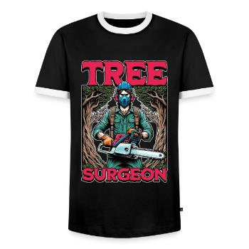 Arborist Tree Surgeon Arboriculture Woodcutter - Männer Kontrast-T-Shirt - Schwarz/Weiß - Vorne - AI Model Female 172 light (172cm) & AI Model Male 178 light (178cm)